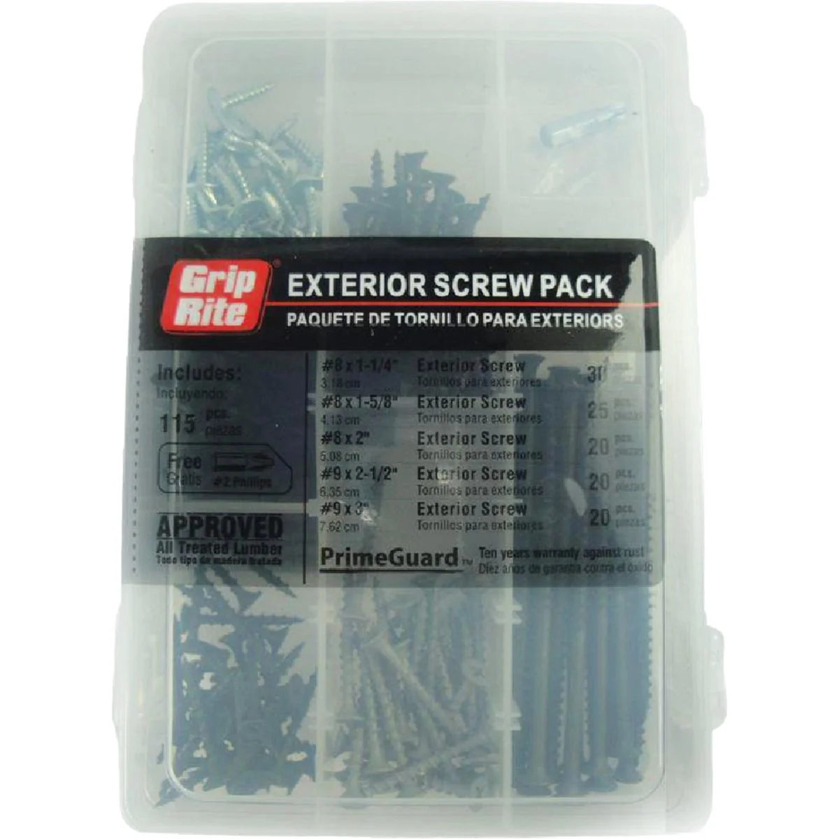 Efficient Grip-Rite Exterior Steel Screw Assortment Kit 115 Pcs. Luxury