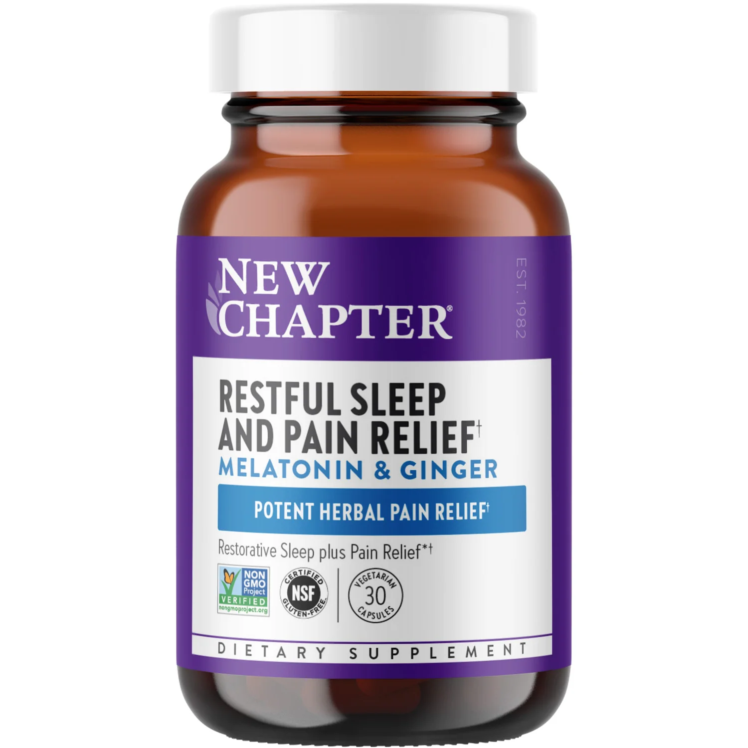 High-Quality New Chapter Restful Sleep and Pain Relief Melatonin Ginger Sleep Supplement Dependable