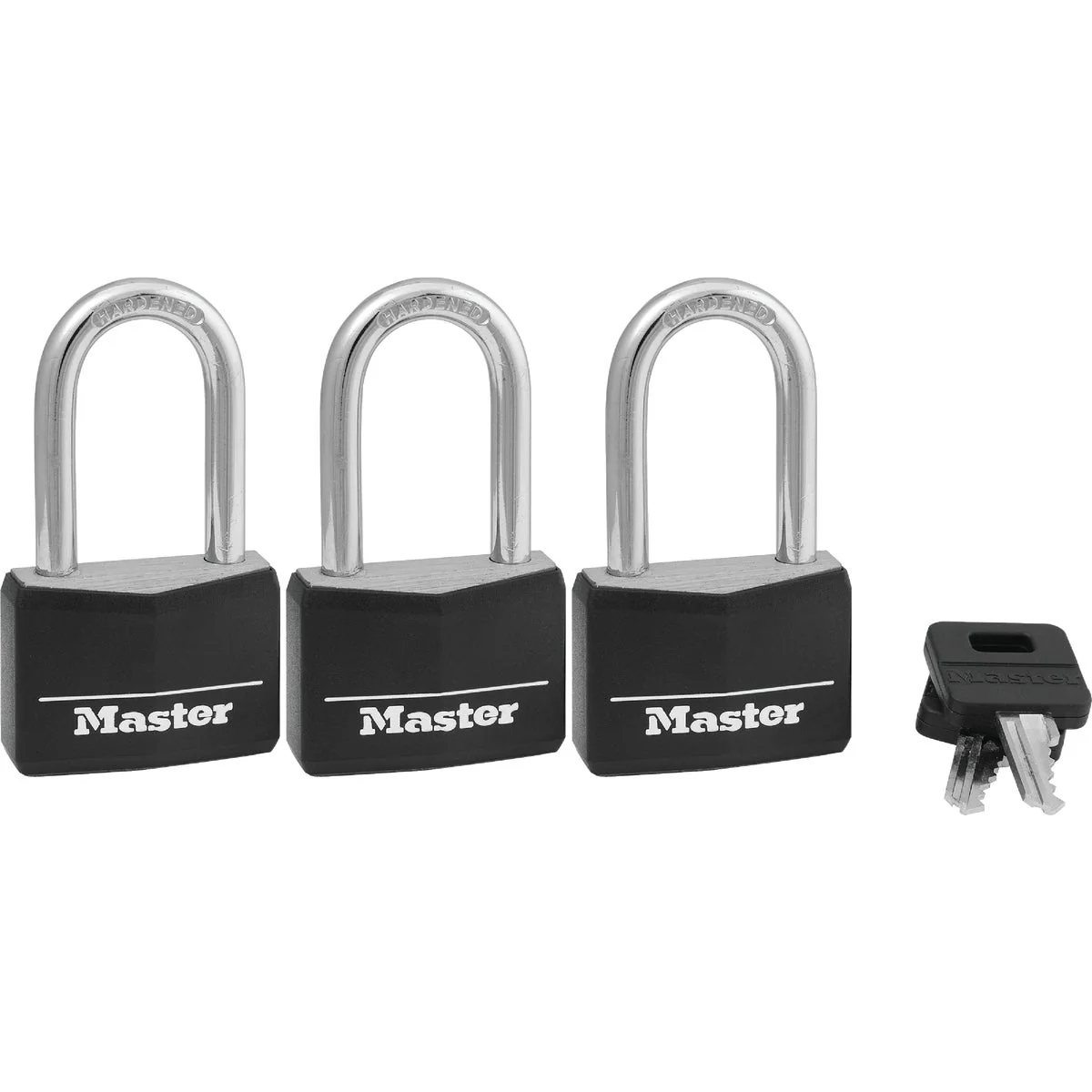 Long-Lasting Master Lock 1-9 16 In. Wide Covered Solid Body Padlock with 1-1 2 In. Shackle 3-Pack High-End