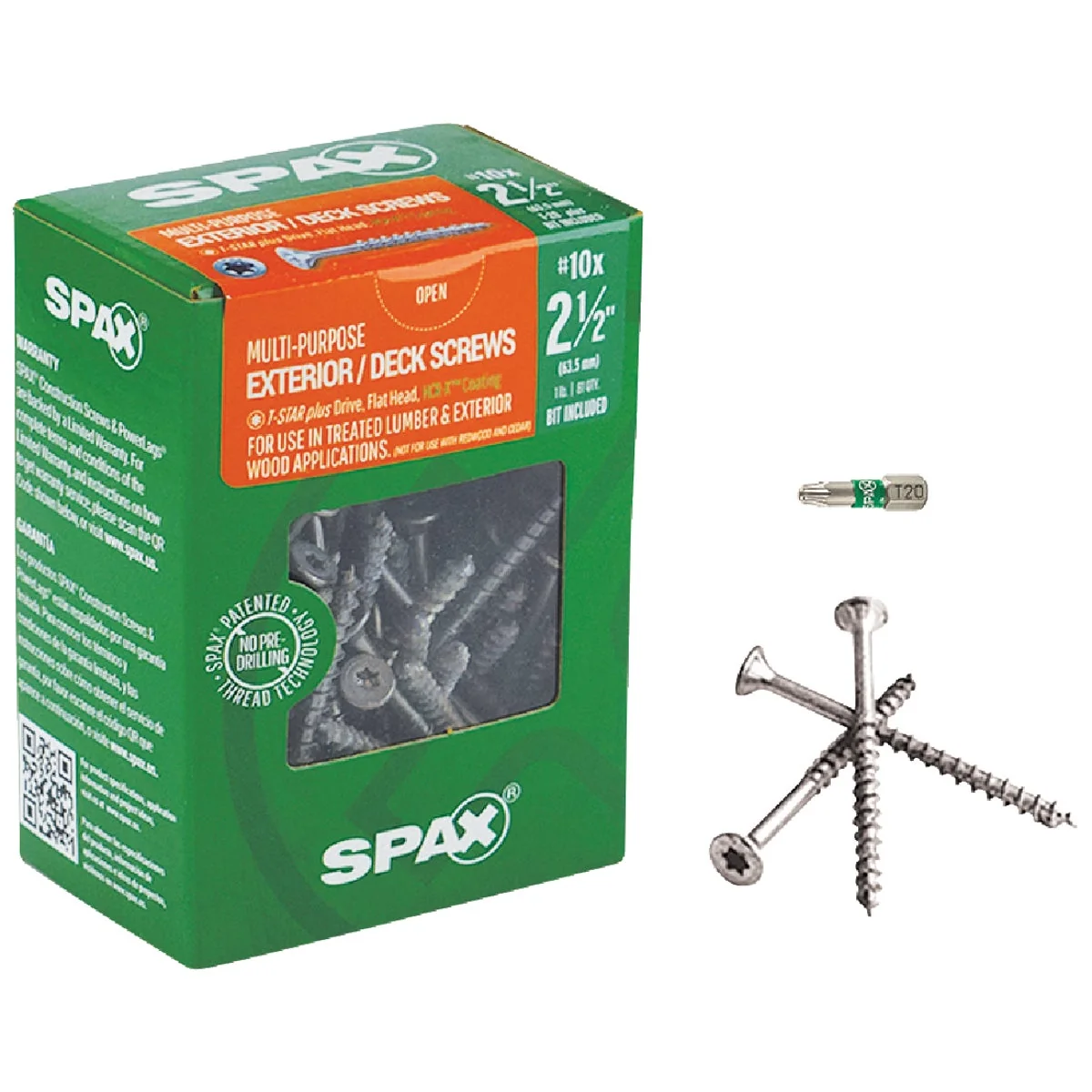Soft Spax 10 x 2-1 2 In. Flat Head Exterior Multi-Material Construction Screw 1 Lb. Box Efficient