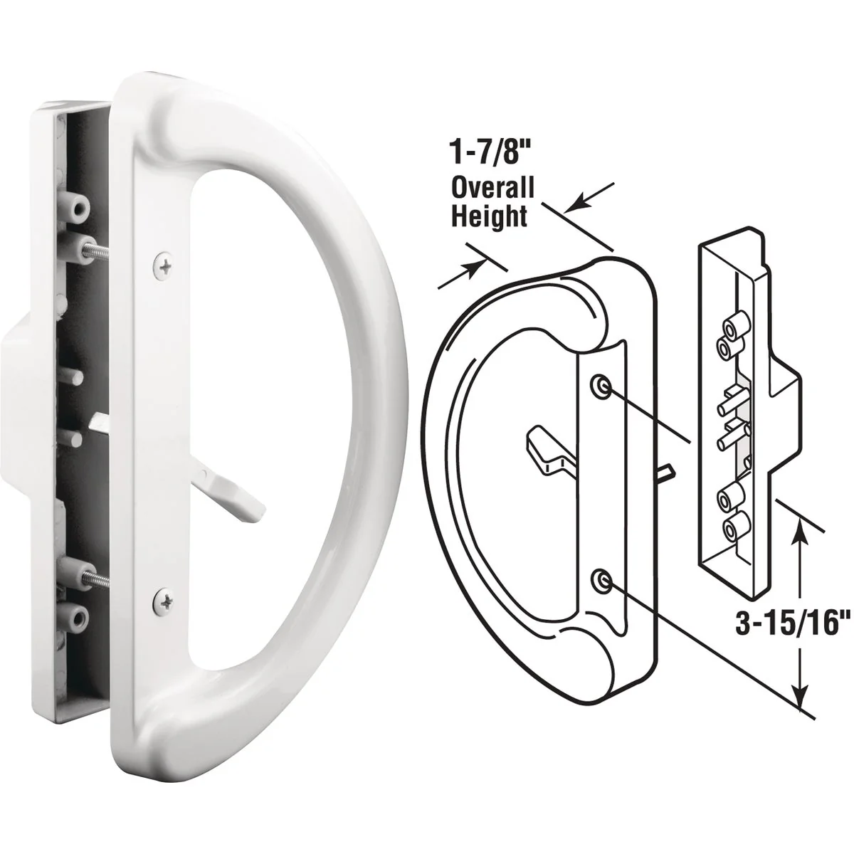 Environmentally Friendly Prime-Line Standard Reversible Surface Mount Sliding Patio Door Handle Set Breathable