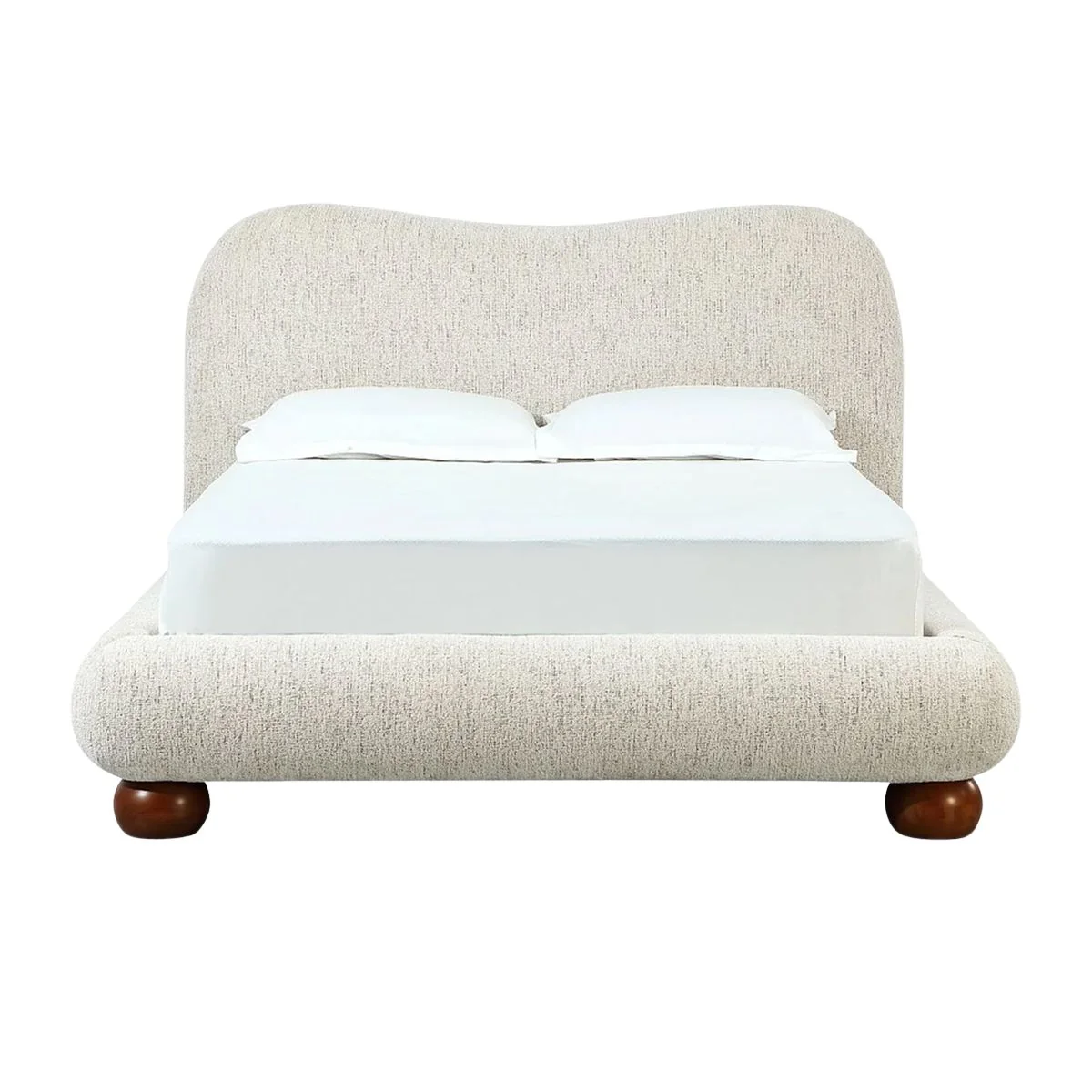 Exclusive Afra Upholstered Platform Bed – Soft Chenille Fabric in Modern Rounded Design Reliable