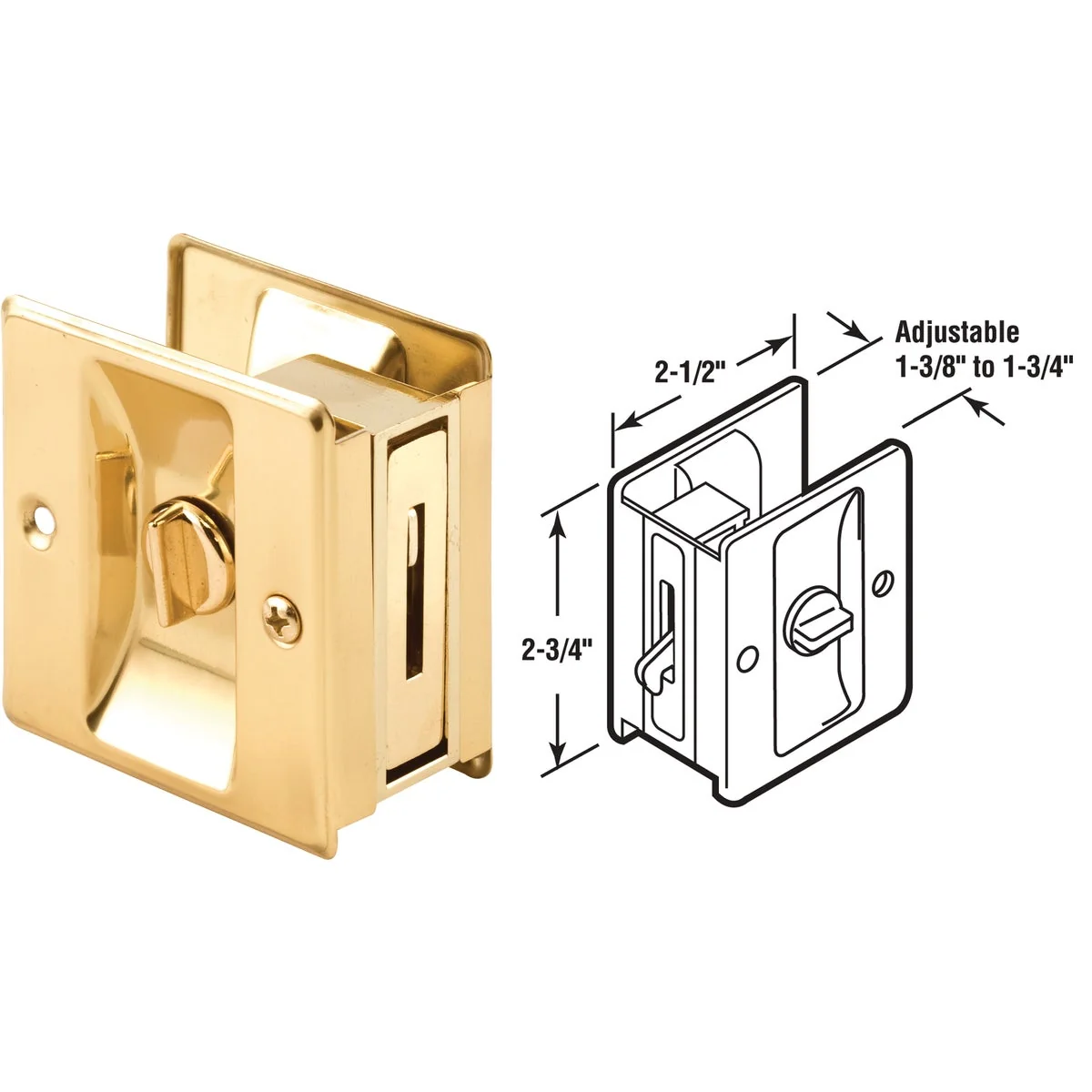 Smart Prime-Line Brass Pocket Door Lock Pull Authentic