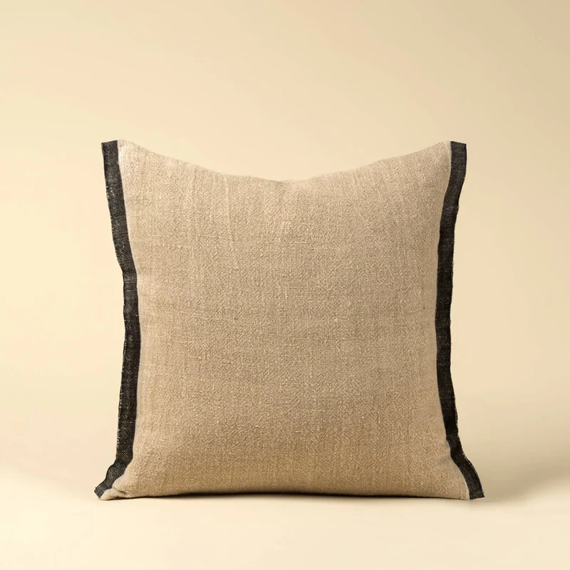 Effective 20x20 Selvage Linen Pillow Charcoal First-Class