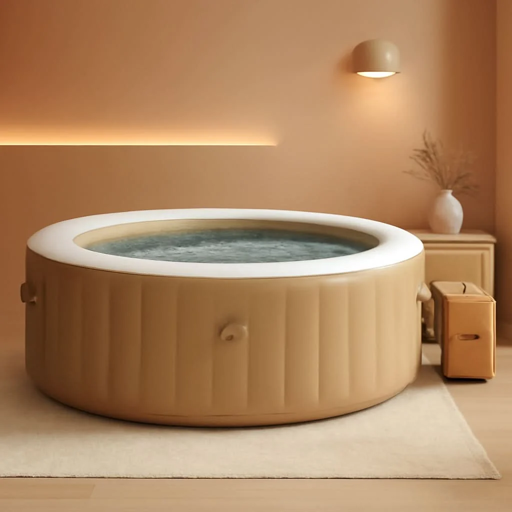 Refined 6 Person Inflatable Hot Tub With 140 Bubble Jets Spa Eco-Friendly