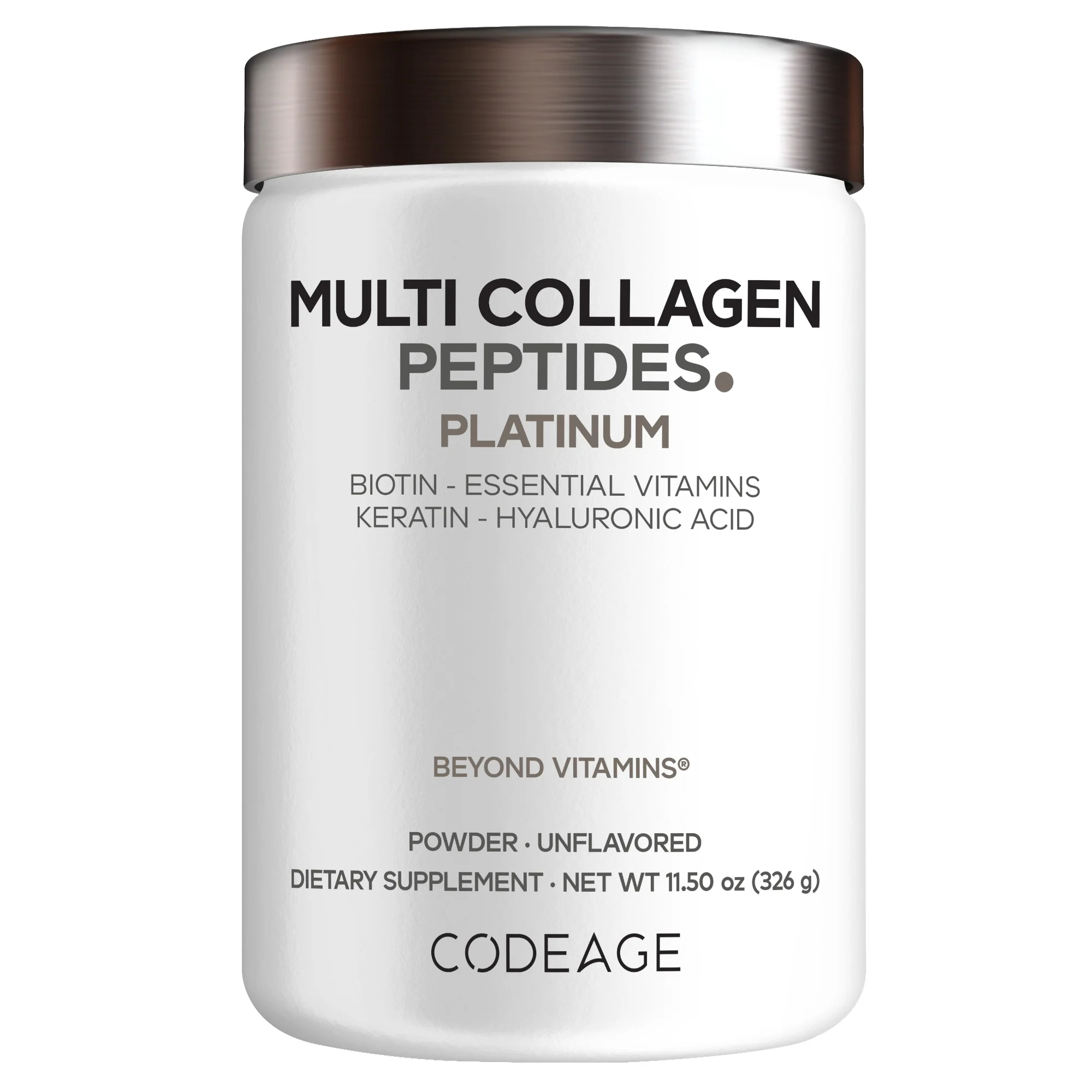 Authentic Codeage Multi Collagen Peptides Powder Platinum - Unflavored Pure