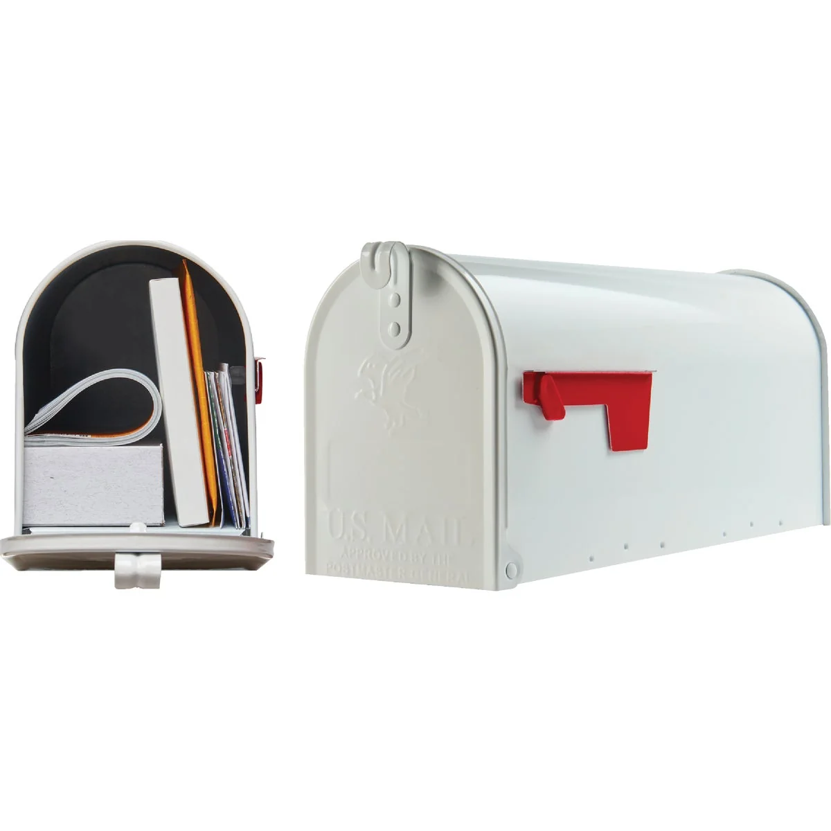 Powerful Gibraltar Elite T1 White Steel Rural Post Mount Mailbox Minimalist