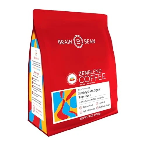 Clean Zen Blend Organic Coffee Whole Bean with Caprylic Acid MCT 16 Ounce Environmentally Friendly
