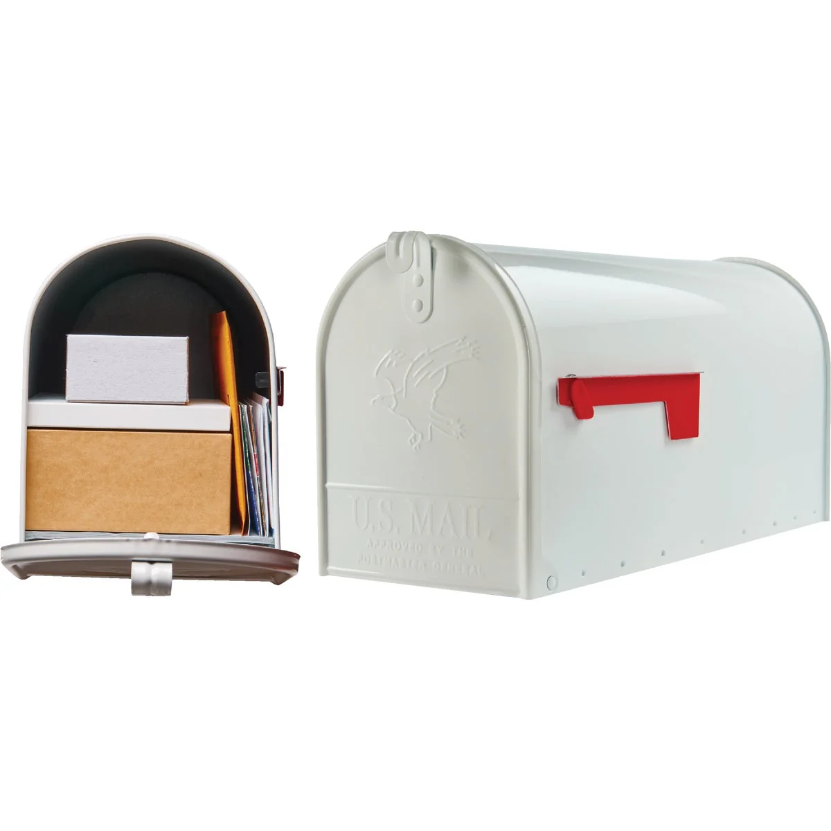 Detailed Gibraltar Elite T2 Large White Steel Rural Post Mount Mailbox Elegant