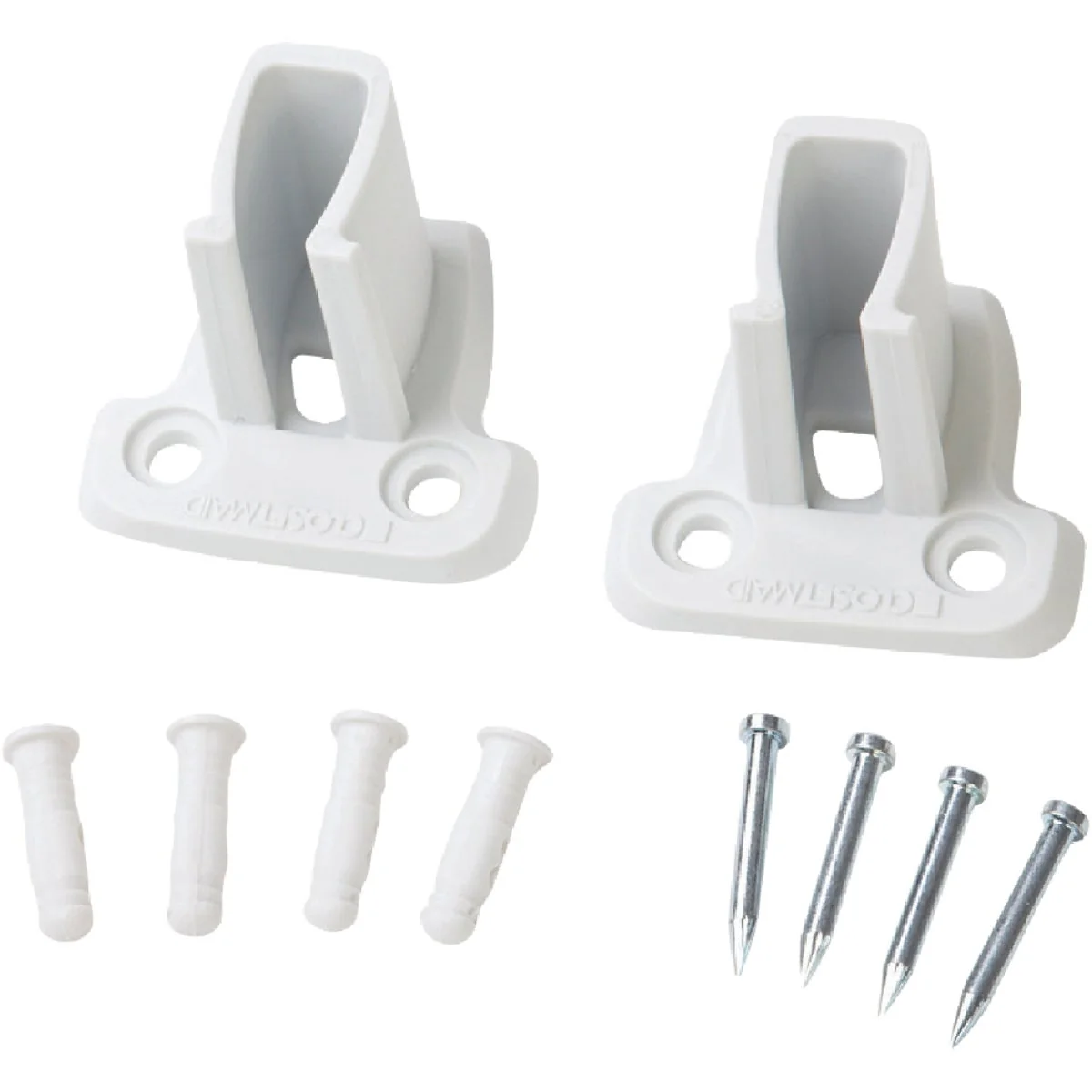 Official ClosetMaid SuperSlide White Resin Wire Shelf End Bracket 2-Pack Detailed