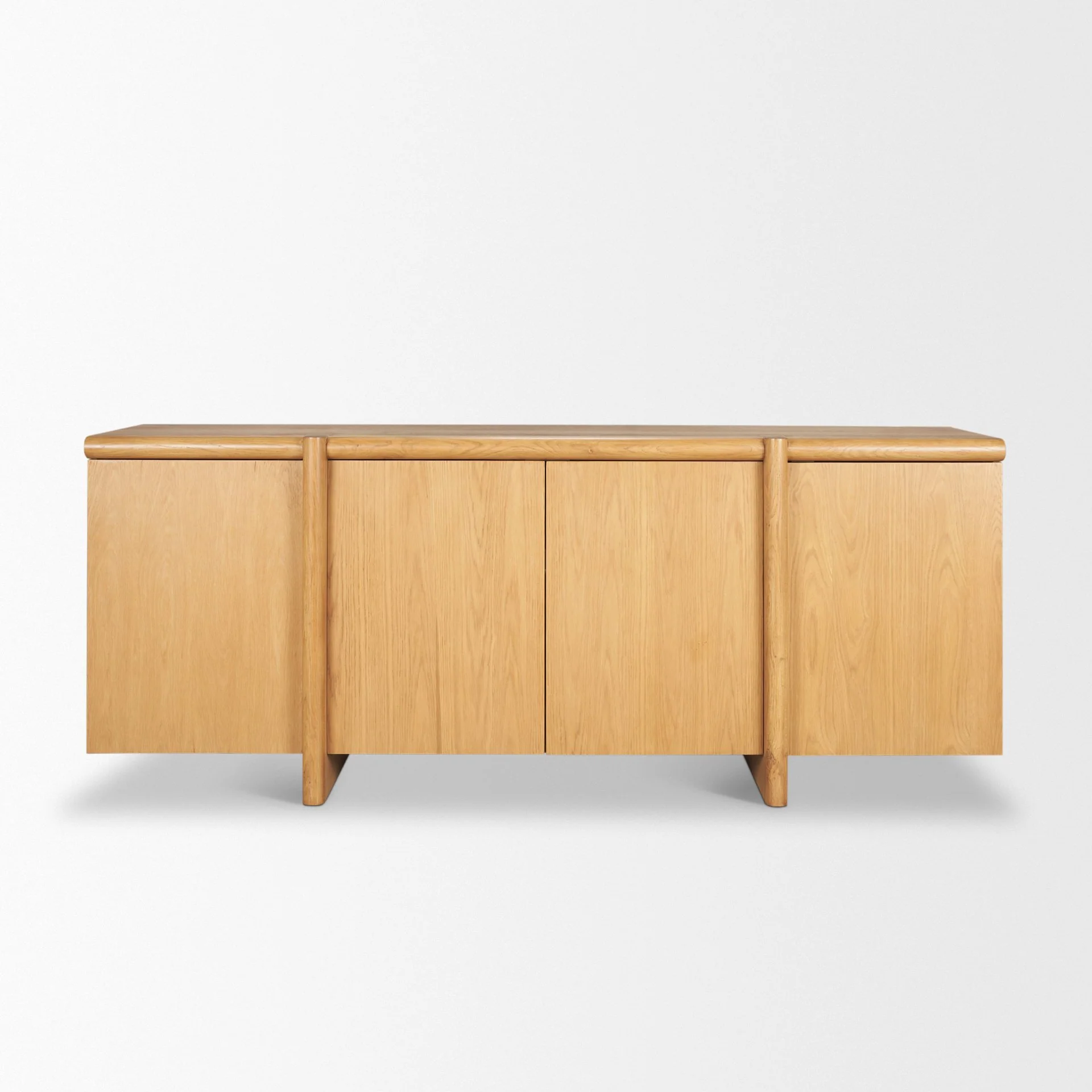 Green Rowan Black Oak Wood Closed 4 Door Sideboard Convenient