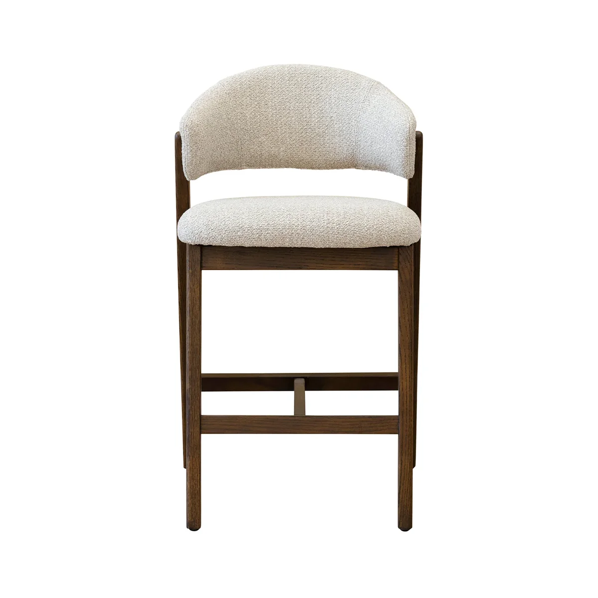High-Grade Fiol Counter Stool – Beige Upholstery Dirty Oak Wood Frame Genuine