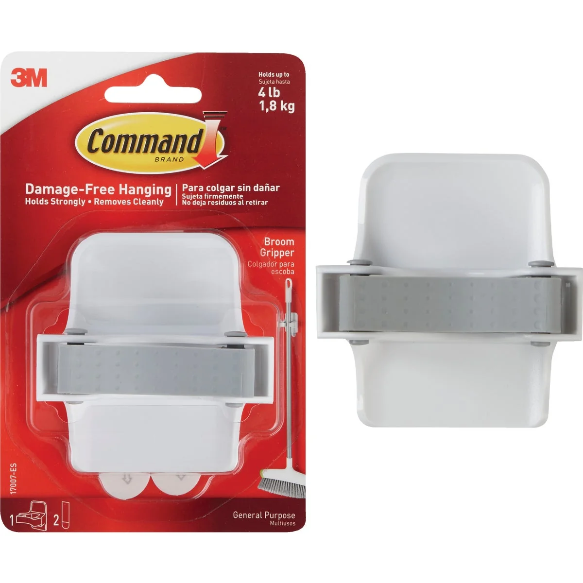 First-Class 3M Command Rubber Grip Broom Hook Professional