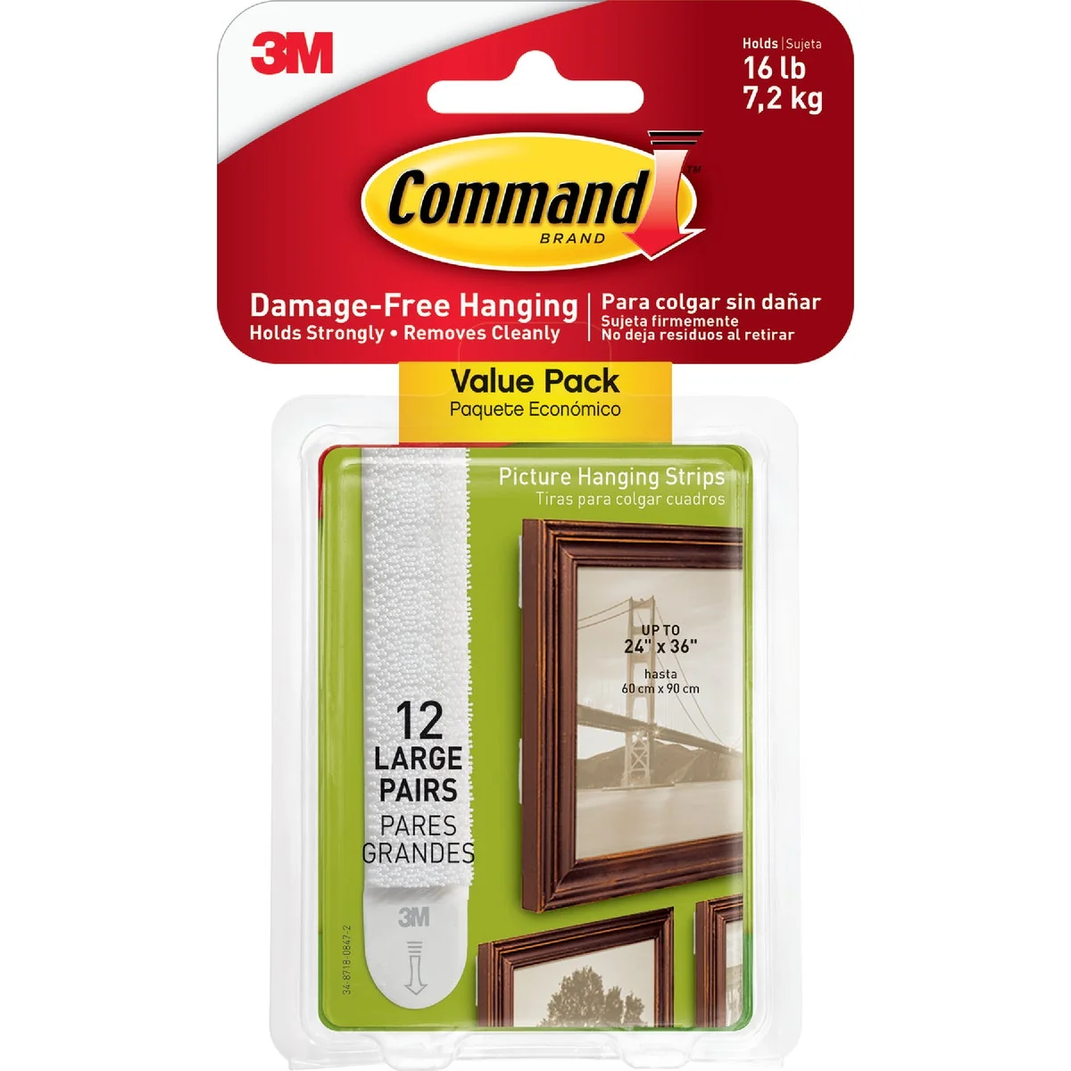 Convenient Command 3 4 In. x 3-5 8 In. White Interlocking Picture Hanger 12 Count Premium
