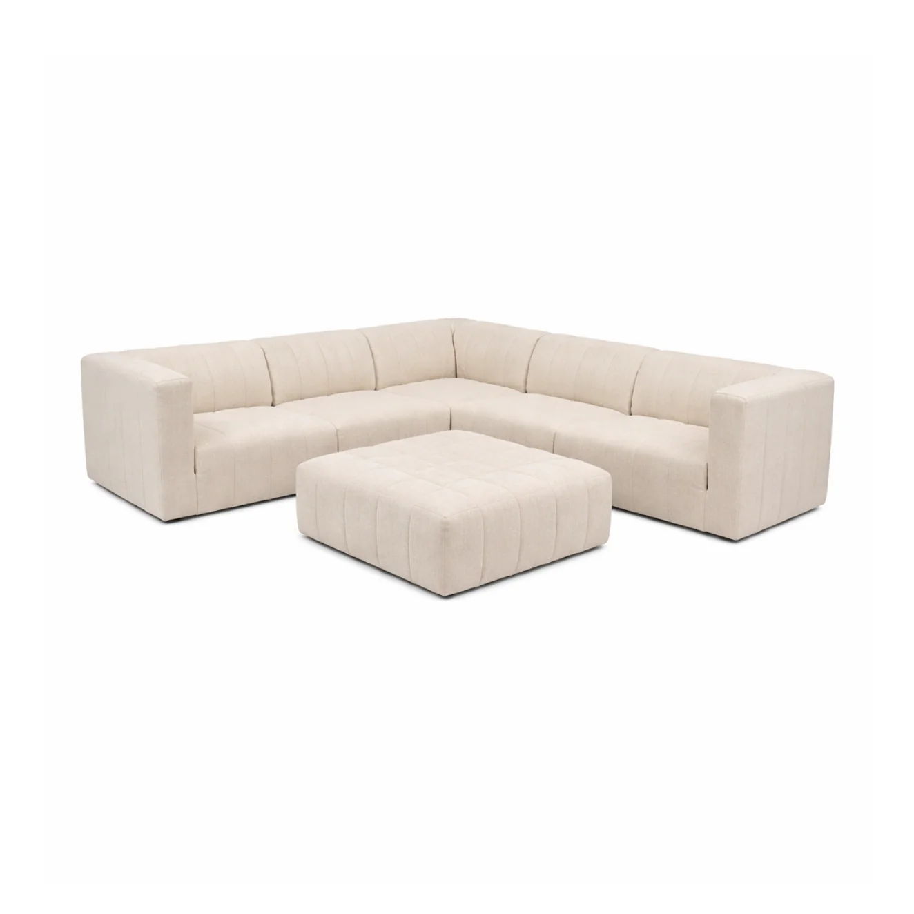 Casual Svala Premium Fabric 6 PCs Modular Sectional - Monique Beige Secure