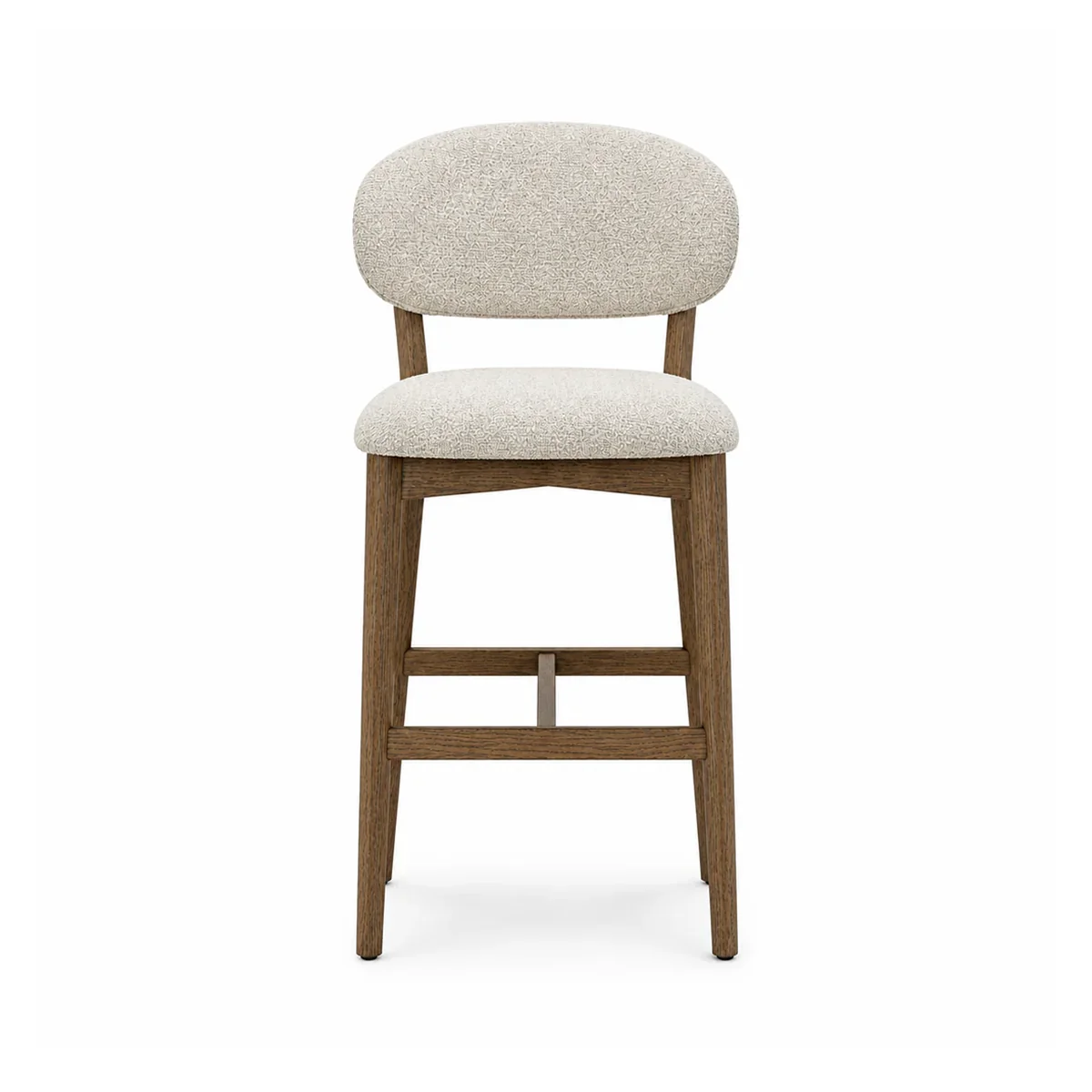 Effective Luna Counter Stool - Beige Upholstery with Dirty Oak Wood Frame Fine