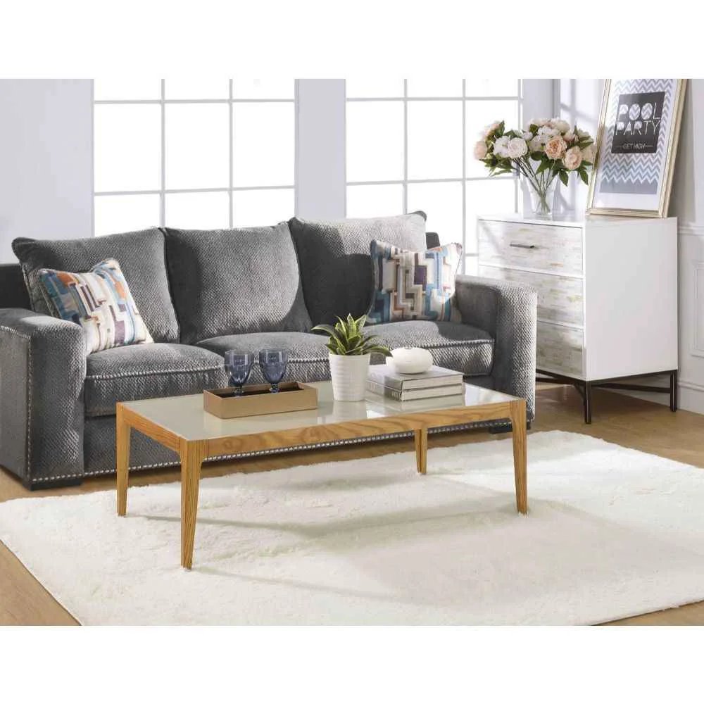 Fashionable Gwynn - Coffee Table - Frosted Glass Natural Breathable