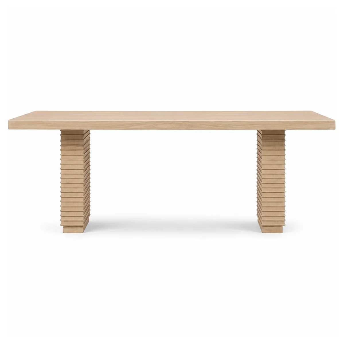 Flexible Solveig Double Pedestal Wooden Dining Table – Daffodil Finish Safe