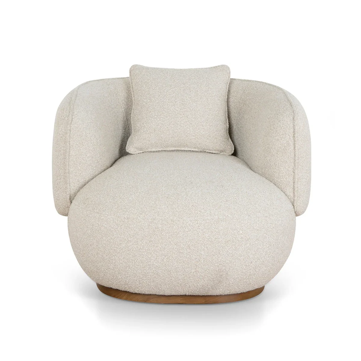 Enhanced Luna Premium Boucle Accent Chair - Beige Recyclable