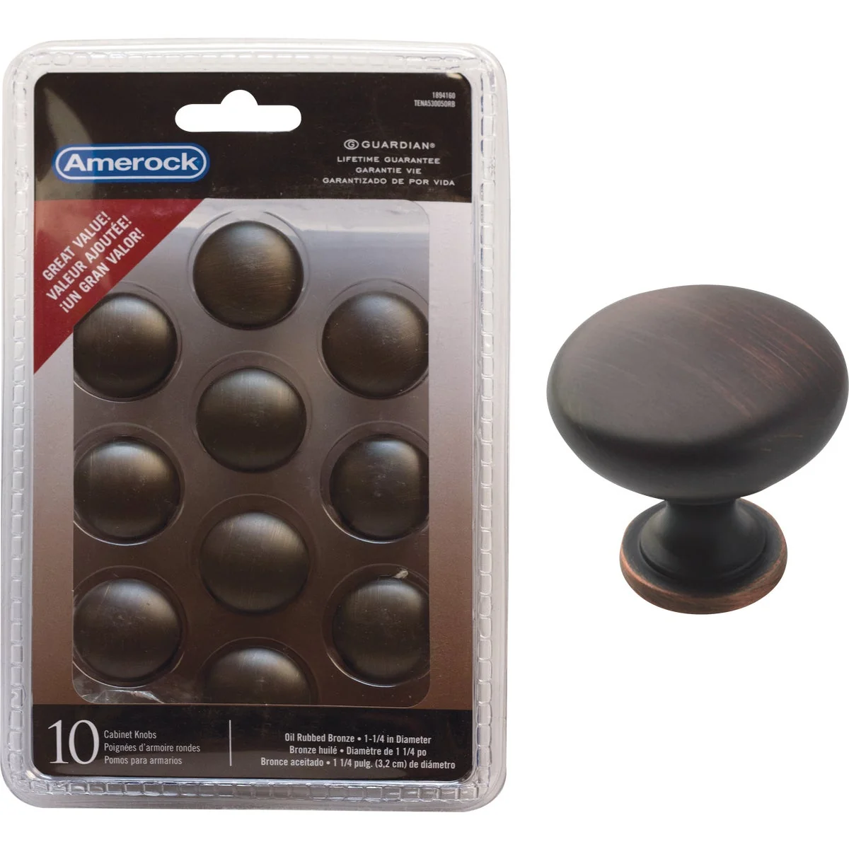 Powerful Amerock Allison Edona Oil Rubbed Bronze 1-1 4 In. Cabinet Knob 10-Pack Green