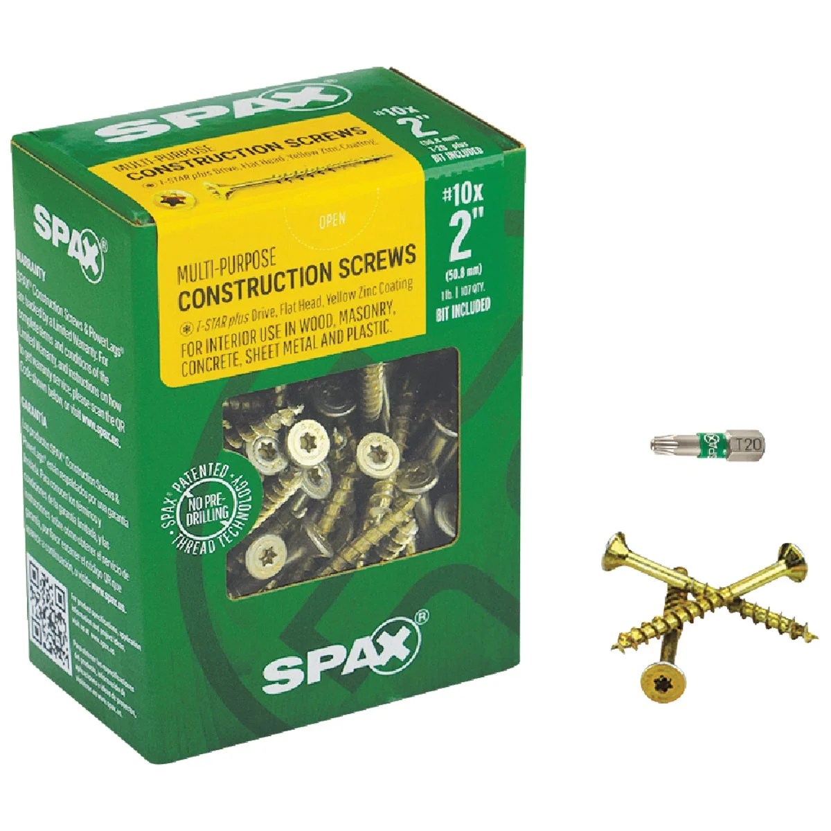 Carefully Designed Spax 10 x 2 In. Flat Head Interior Multi-Material Construction Screw 1 Lb. Box Natural