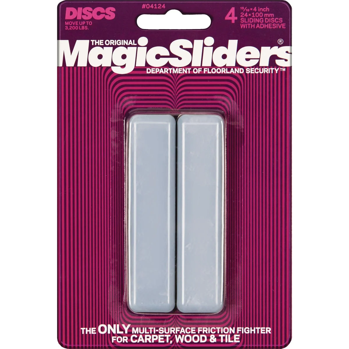 Original Design Sliders 1 In. x 4 In. Rectangle Self Adhesive Furniture Glide 4-Pack Efficient