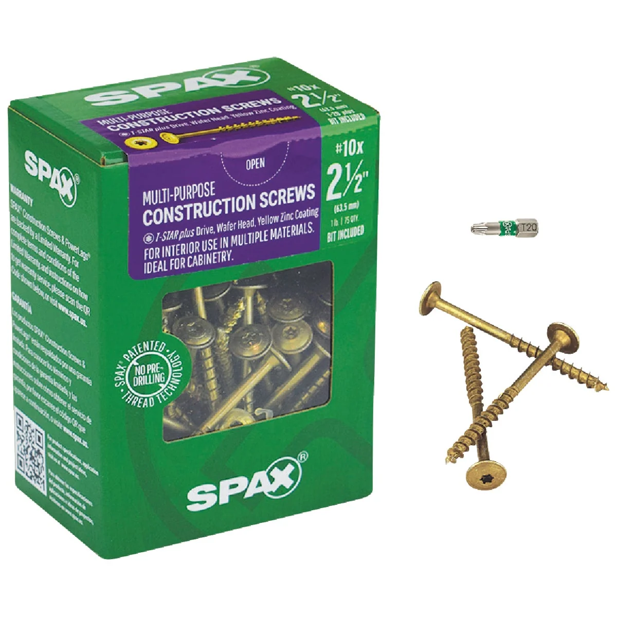 Superior Spax 10 x 2-1 2 In. Washer Head Interior Multi-Material Construction Screw 1 Lb. Box Smart