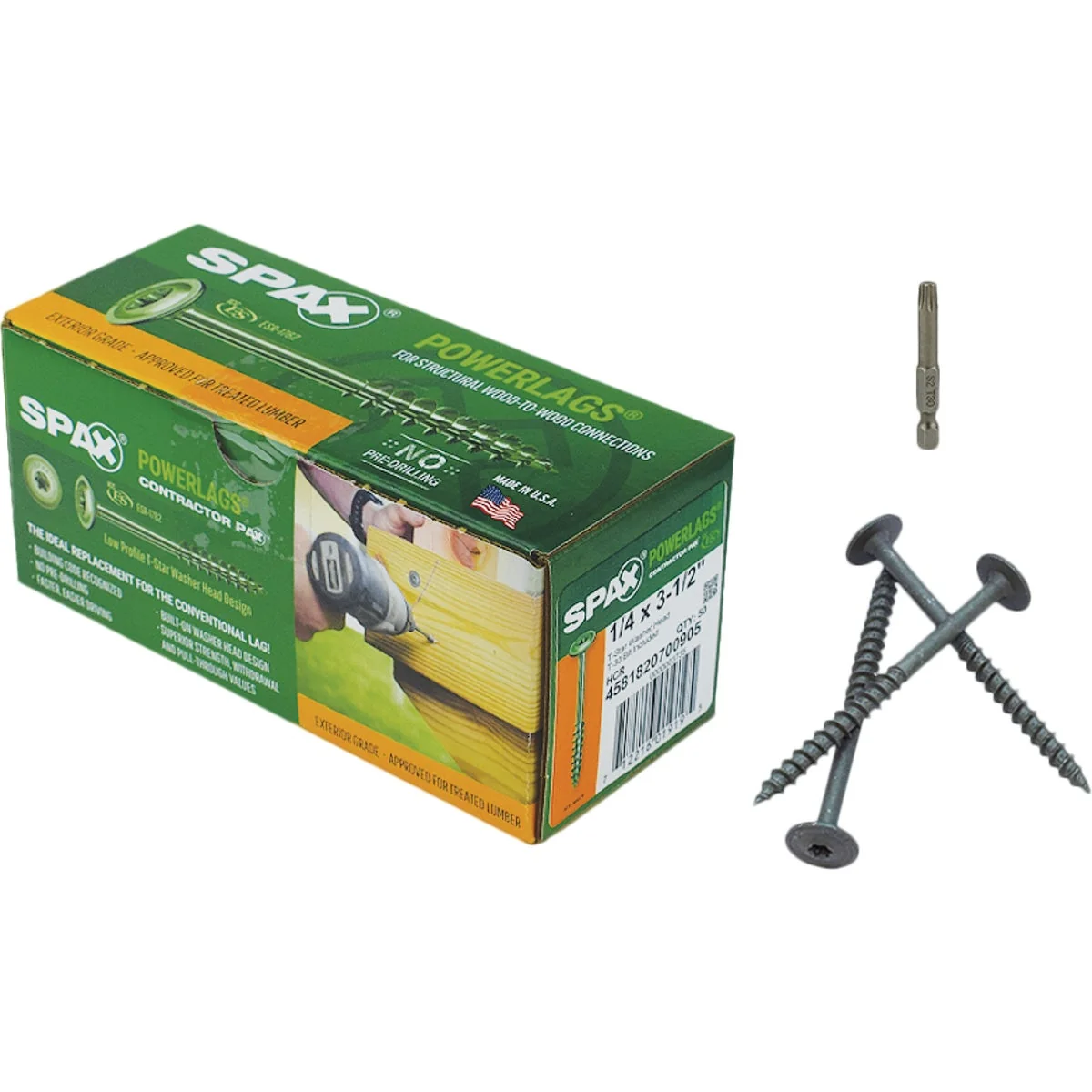 Stylish Spax PowerLags 1 4 In. x 3-1 2 In. Washer Head Exterior Structure Screw 50 Ct. Dependable
