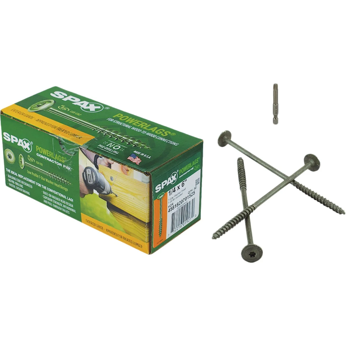 Verified Spax PowerLags 1 4 In. x 6 In. Washer Head Exterior Structure Screw 50 Ct. Crafted
