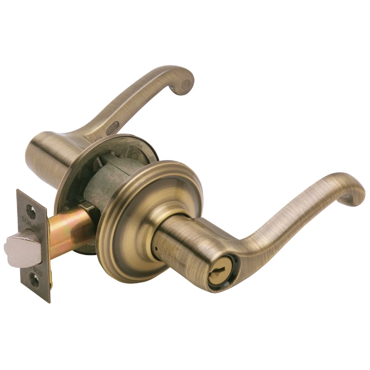 Versatile Schlage Antique Brass Flair Entry Door Lever Original Design