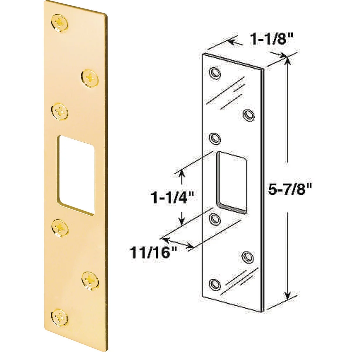 Powerful Defender Security Polished Brass 1-1 8 In. Heavy-Gauge Deadbolt Security Strike Plate Carefully Designed