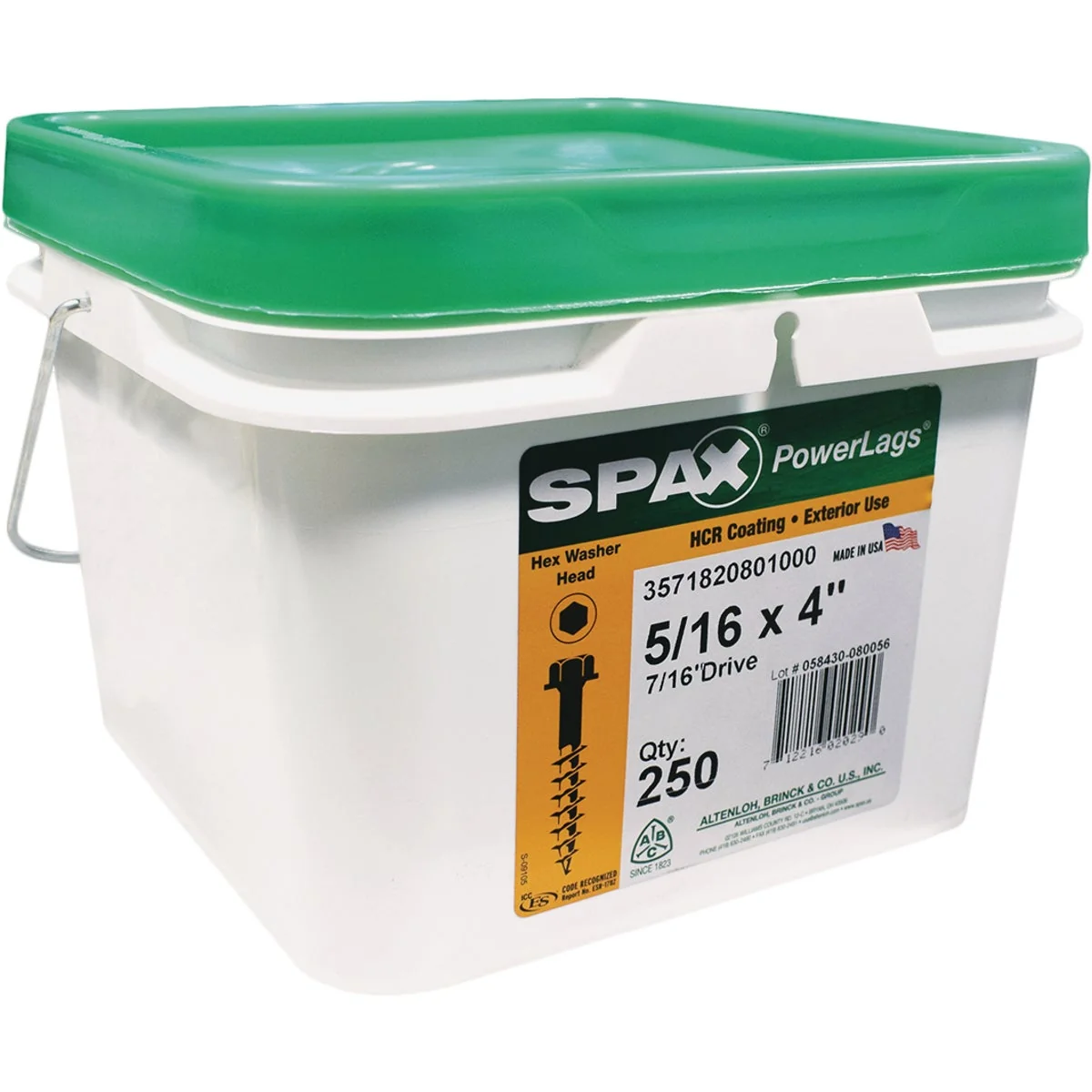 Natural Spax PowerLags 5 16 In. x 4 In. Hex Head Exterior Structure Screw 250 Ct. Detailed