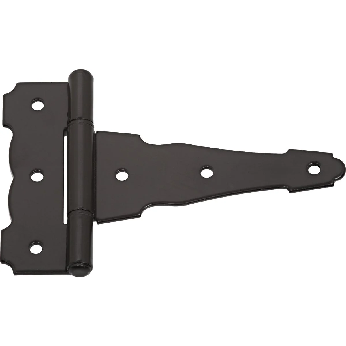 Functional National 4 In. Black Ornamental Reversible T-Hinge Convenient