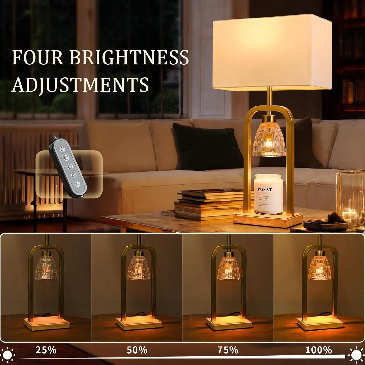 Healthy Brushed Gold Candle Warmer Lamp Programmable Timer Next-Generation