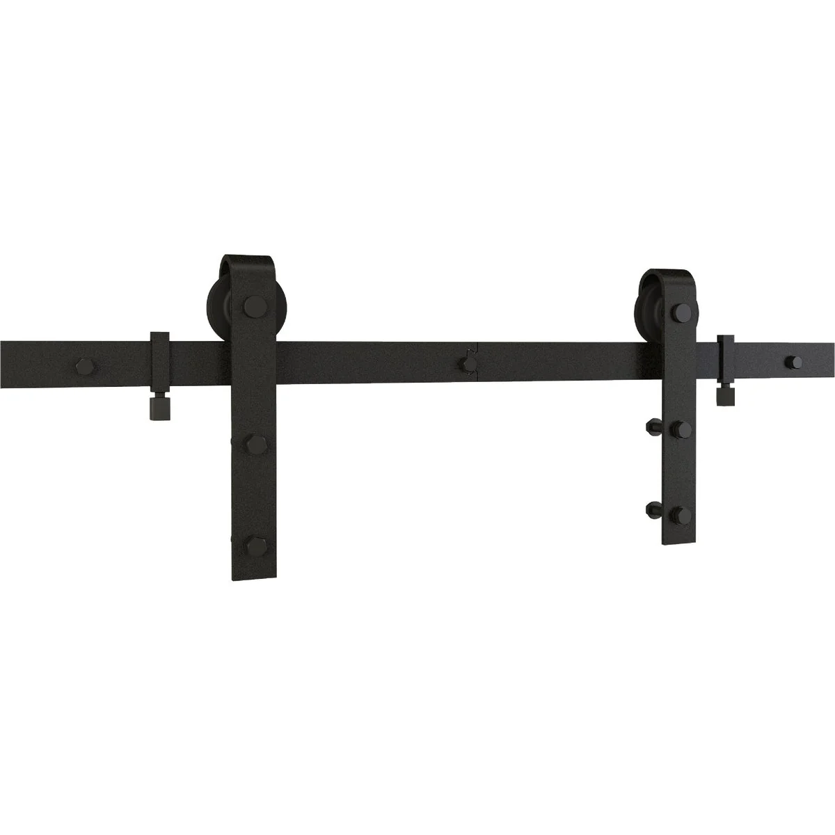 Minimalist National 928 96 In. Matte Black Classic Interior Barn Door Kit 2-Piece High-Grade