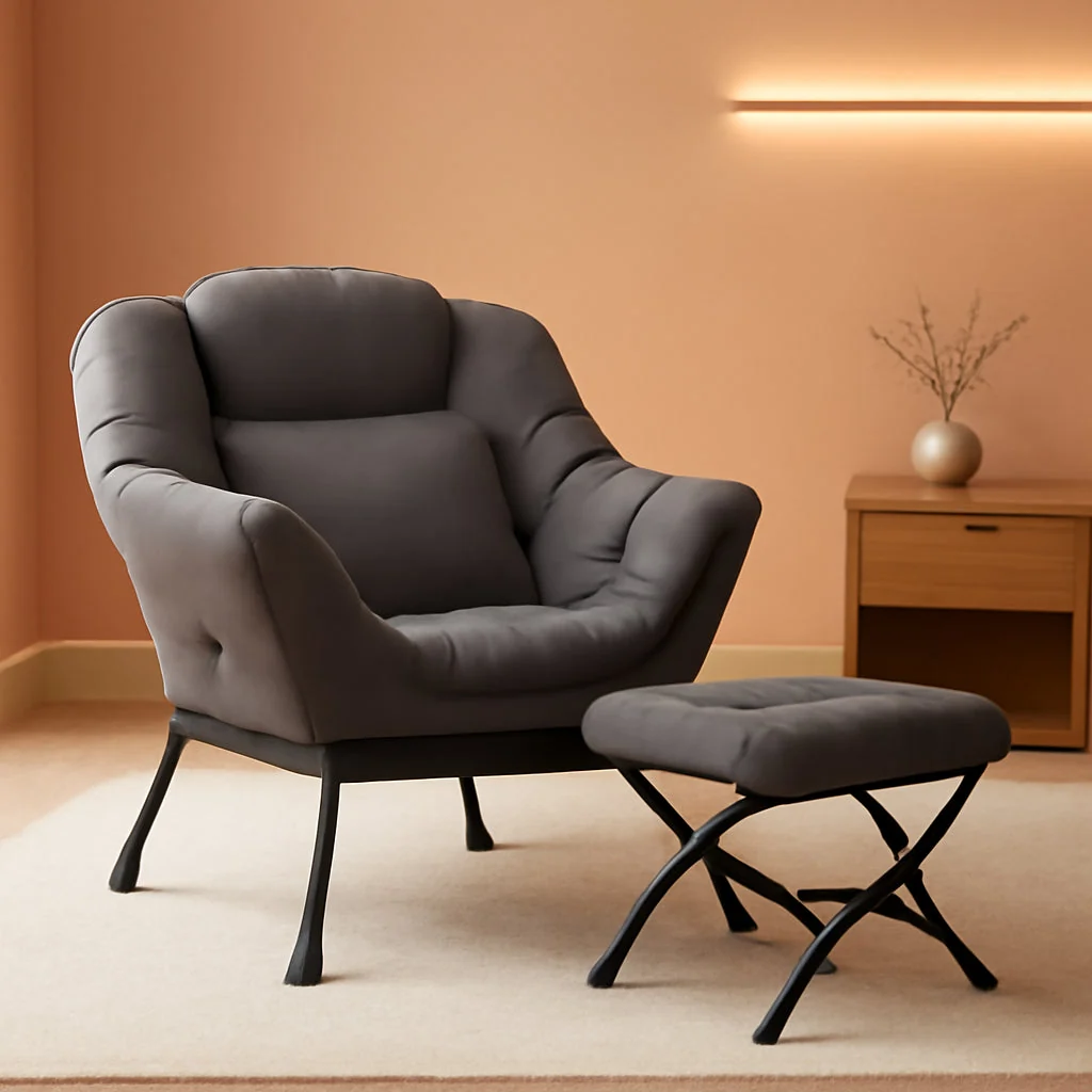 Effective Dark Grey ExtraLarge Oversized Ottoman Reclining Chair Top-Quality