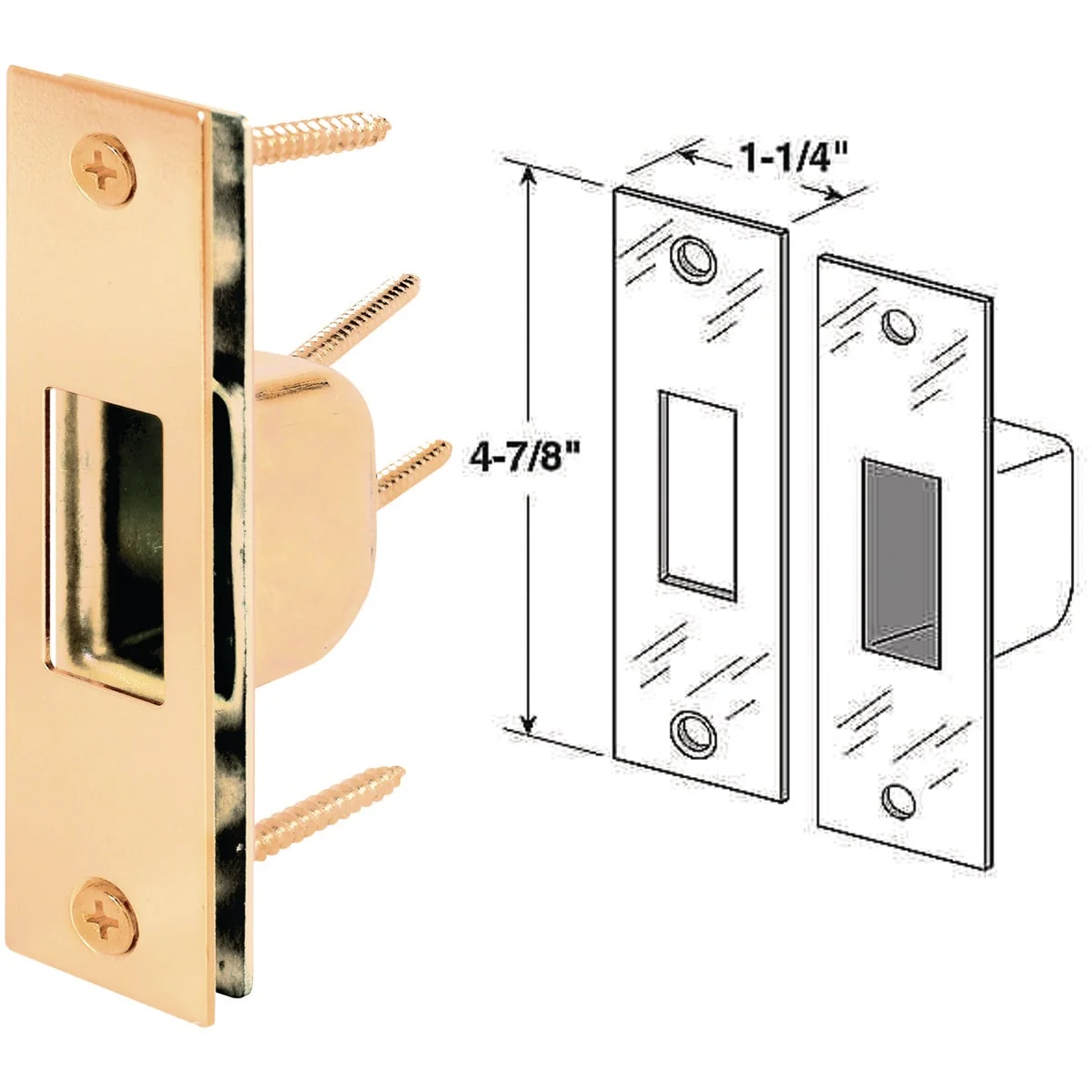 Prestigious Defender Security Brass 1-1 4 In. High Security Strike Plate Versatile