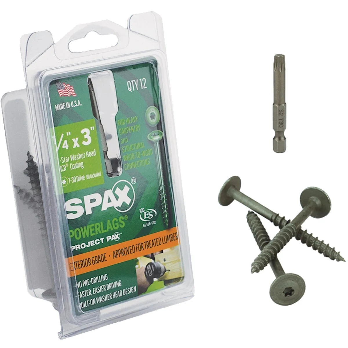 Exclusive Spax PowerLags 1 4 In. x 3 In. Washer Head Exterior Structure Screw 12 Ct. User-Friendly