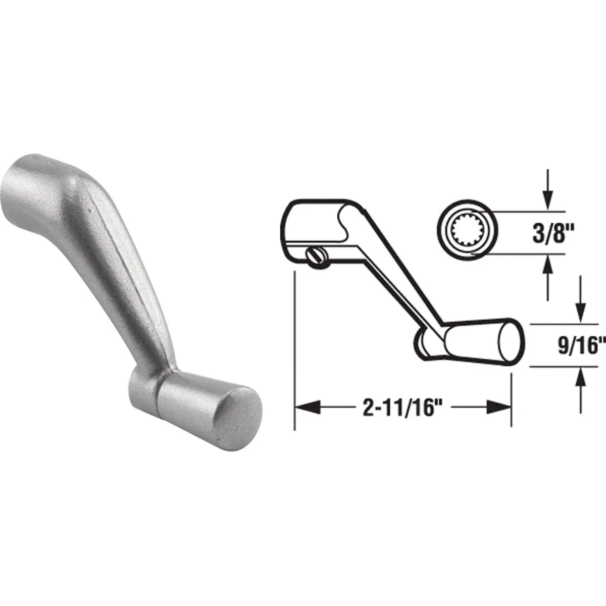 Exceptional Prime-Line 3 8 In. Aluminum Die-Cast Casement Window Crank Handle Verified