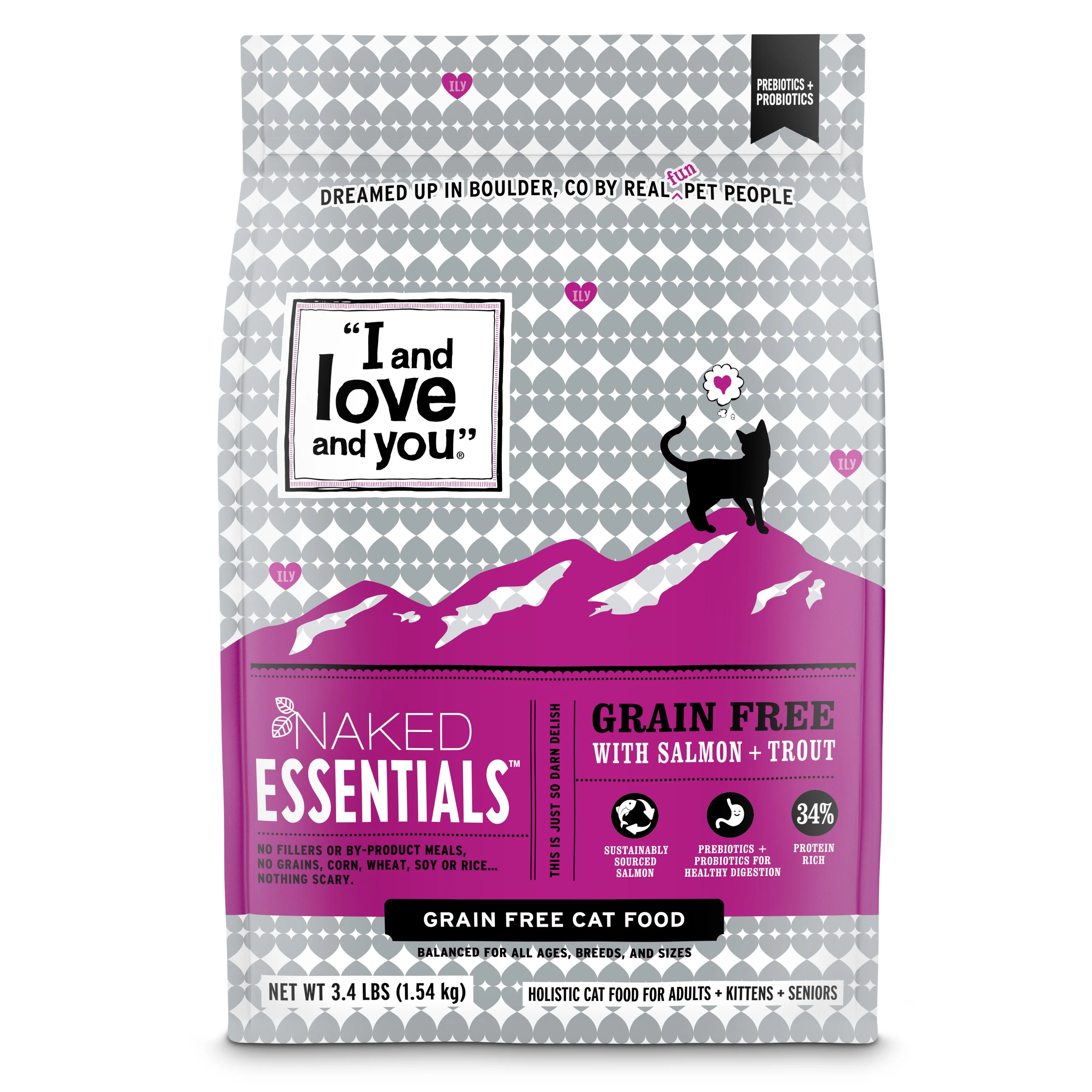 Genuine I and Love and You Naked Essentials Salmon Trout Recipe Grain- Dry Cat Food Original Design