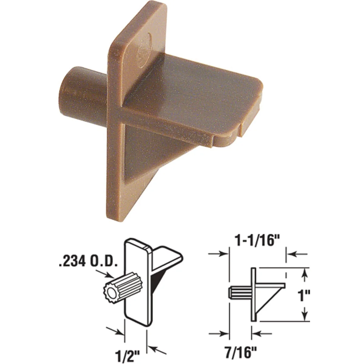 Comfortable Prime-Line 1 4 In. Brown Styrene Shelf Support 8 Count Crafted