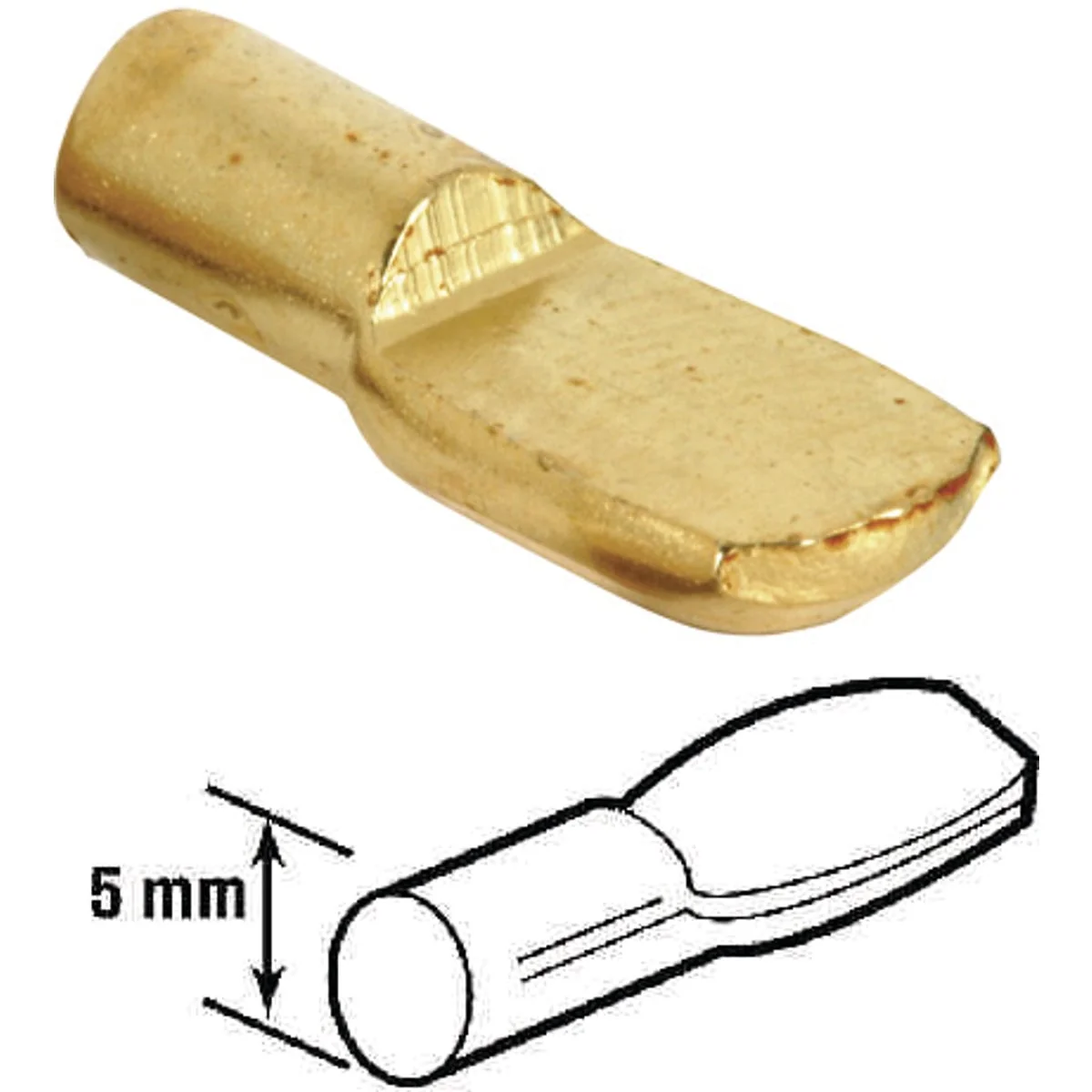 Artisan Prime-Line 5mm Brass Metal Shelf Support Peg 8-Count Healthy