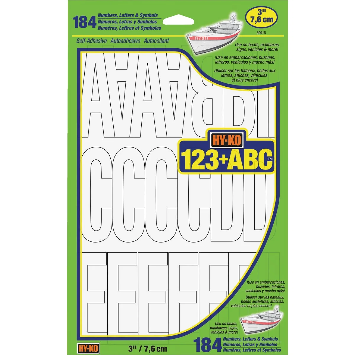First-Class Hy-Ko 3 In. White Vinyl Letters Numbers Symbols 184 Count Outstanding