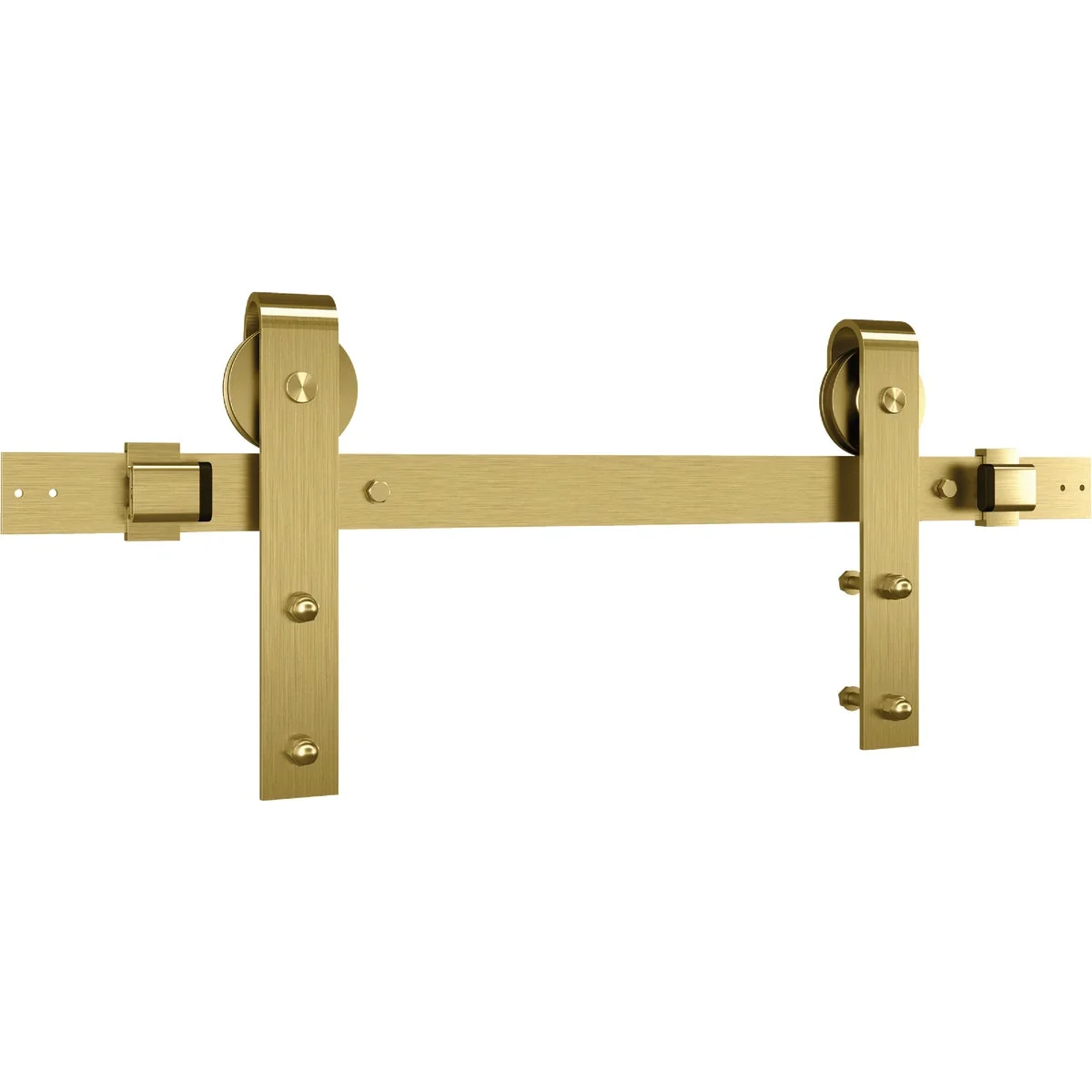 Environmentally Friendly National 927 72 In. Brushed Gold Designer Interior Barn Door Kit with Soft Close Durable