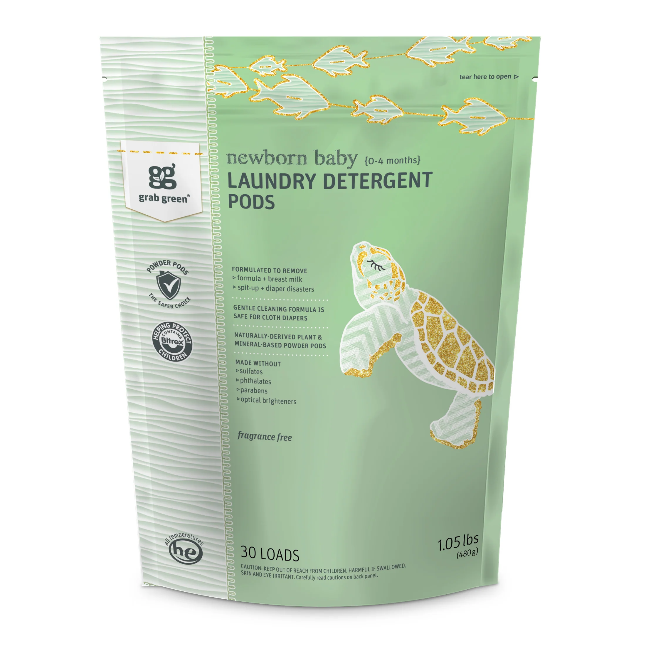 Fine grab green Newborn Laundry Detergent Pods - Fragrance Solid