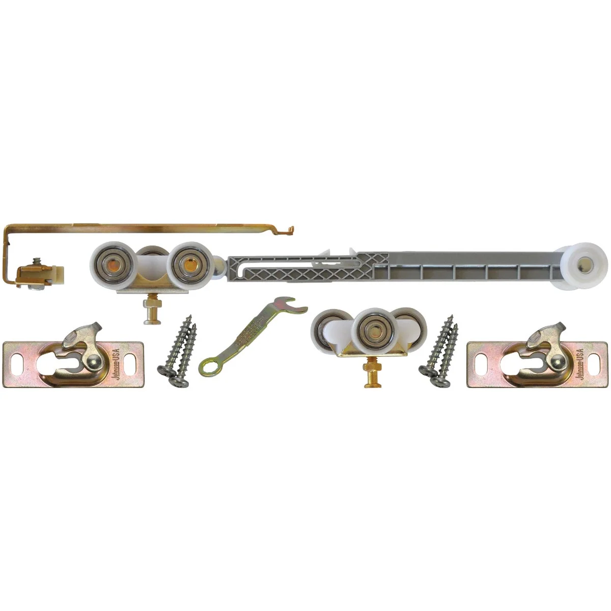 Contemporary Johnson Hardware Mill Aluminum Steel Soft Close Barn Door Hardware Kit Excellent