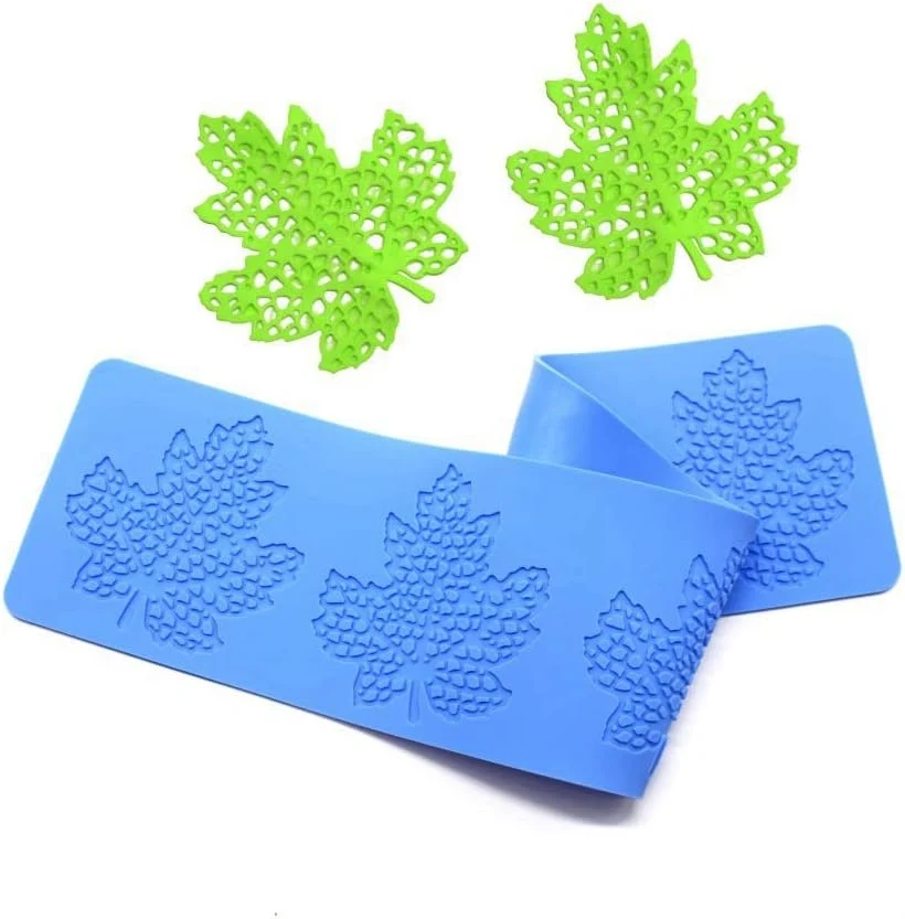 Original Design Leaf Mold 3D Hollow Leaves Mold Silicone Fondant Candle Mold for Cake Cupcake Food Decorations Breathable
