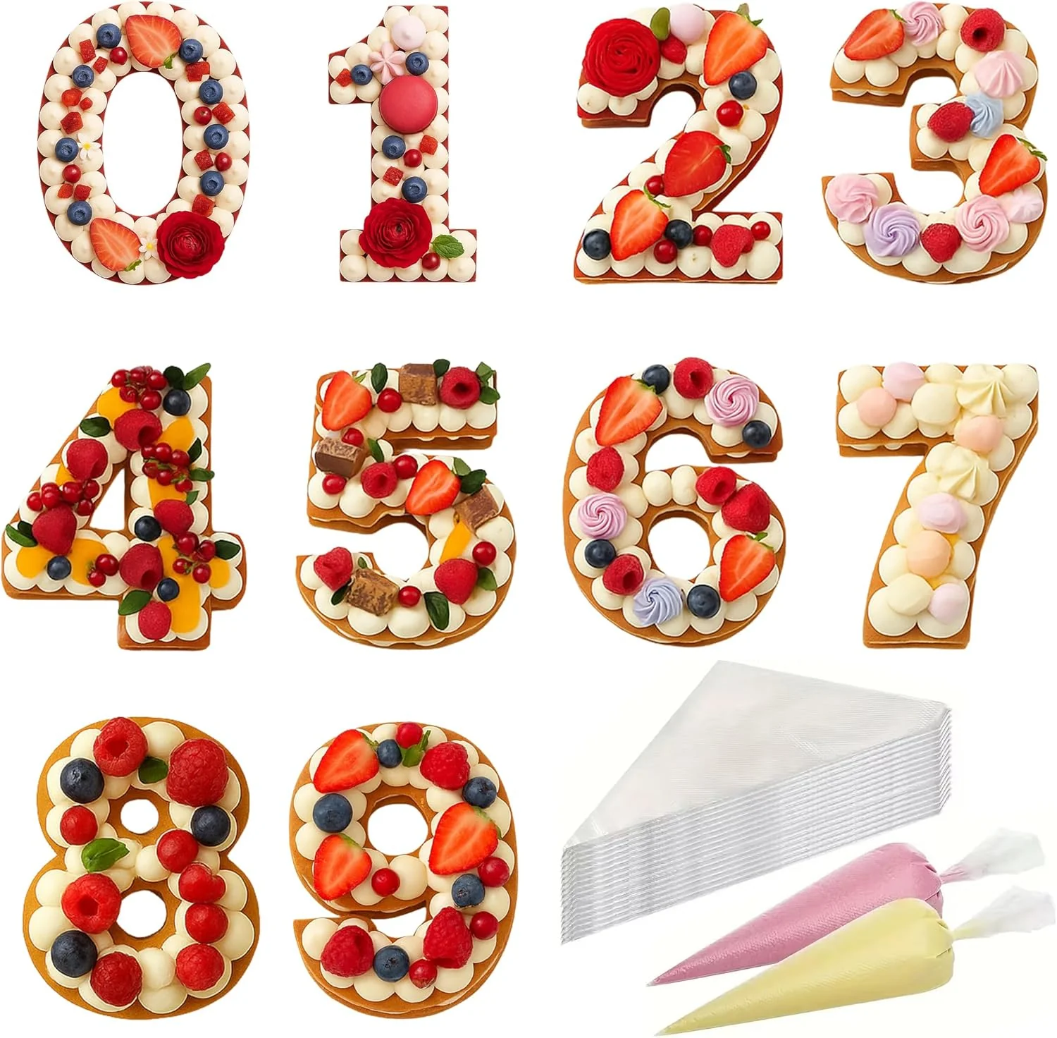 Exceptional Cake Stencils - Set 18Templates with Scraper and 50Pins Cookie Stencils for Royal Icing Cookie Templates for Buttercream Decorating Advanced