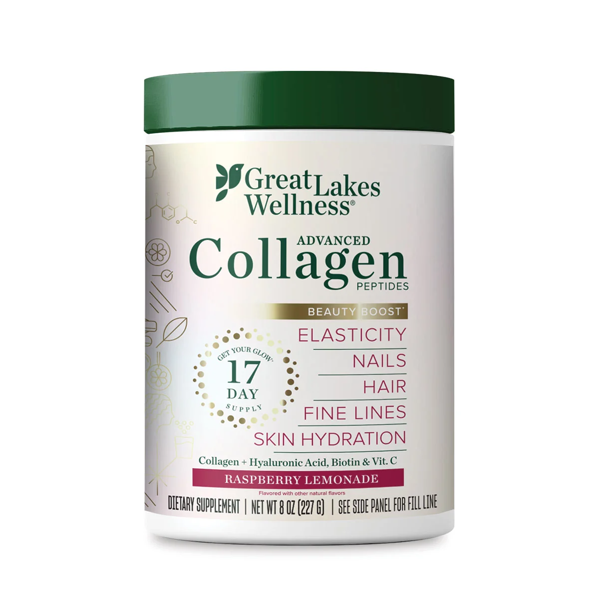 Unique Great Lakes Wellness Beauty Boost Advanced Collagen Peptides Powder Detailed