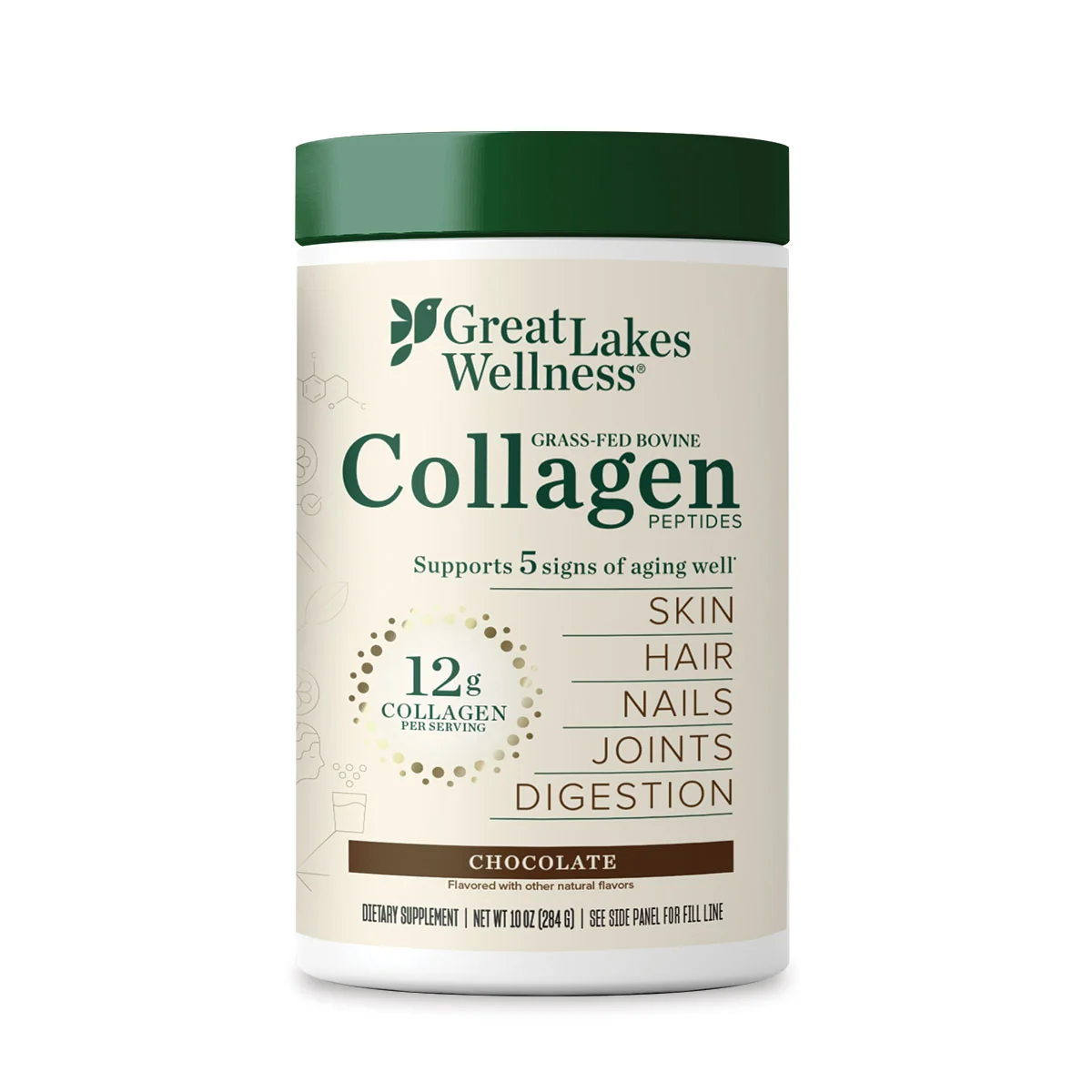 Selected Great Lakes Wellness Bovine Collagen Peptides Powder Flavored Modern